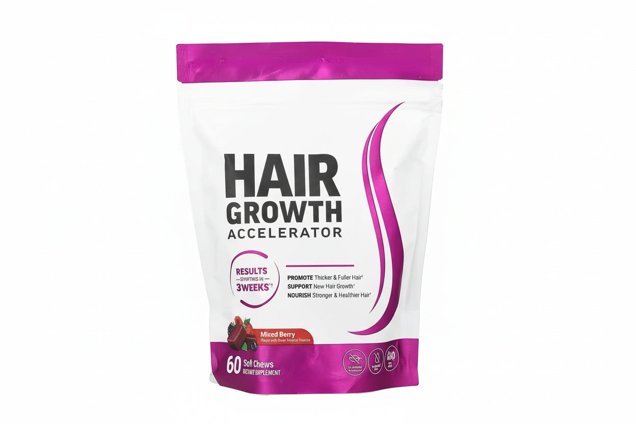 Hair Vitamins Soft Chews with Biotin & Vitamins C E for Women and Men , Berry Flavor,60 Pieces per Bag